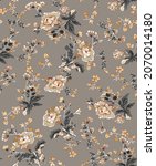 All Over Vector Flowers Pattern ...