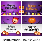 happy halloween violet banner... | Shutterstock .eps vector #1527547370