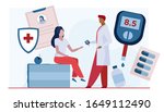 doctor checking woman blood... | Shutterstock .eps vector #1649112490