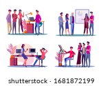corporate meeting illustration... | Shutterstock . vector #1681872199