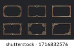 art deco golden frames set.... | Shutterstock .eps vector #1716832576