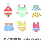 swimsuits for children vector... | Shutterstock .eps vector #2163301383