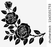 branch of roses on a white... | Shutterstock .eps vector #1163101753