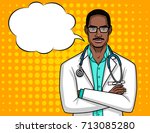vector portrait of a doctor... | Shutterstock .eps vector #713085280