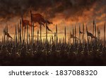 Fantasy medieval battle - digital illustration