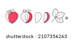 strawberry outline doodle with... | Shutterstock .eps vector #2107356263