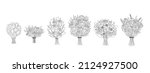   set of different doodle... | Shutterstock .eps vector #2124927500