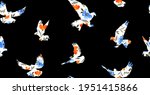 Abstract Flying Pigeons With...