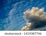 Small photo of Large thundercloud against blue sky