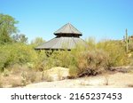Small photo of Superior, AZ, USA - May 2022: gazebo at Boyce Thompson Arboretum