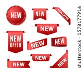set of new offer sale tags. red ... | Shutterstock .eps vector #1578177916