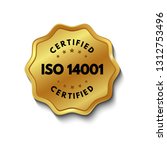 iso 14001 certified golden... | Shutterstock .eps vector #1312753496