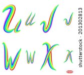 set alphabet  letters u   v   w ... | Shutterstock .eps vector #201302813