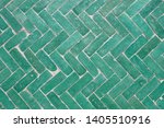 Arabic Green Herringbone Tile...