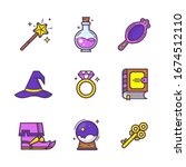 Magic Items Icons Set. Wand ...
