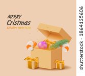  merry christmas and happy new... | Shutterstock .eps vector #1864135606