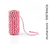 Red And White Rope Isolated On...