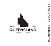 Queensland outline map logo design vector template