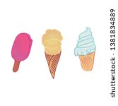 ice cream illustrated   summer... | Shutterstock . vector #1381834889
