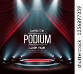 podium with curtain on bright... | Shutterstock .eps vector #1256897359