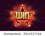 shining sign win with retro... | Shutterstock .eps vector #2011517156