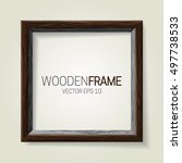 wooden picture frame. vector... | Shutterstock .eps vector #497738533