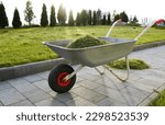 A wheelbarrow full of grass...