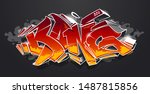bang   wild style graffiti 3d... | Shutterstock .eps vector #1487815856