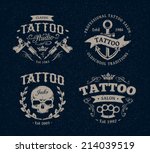 vector tattoo studio logo... | Shutterstock .eps vector #214039519