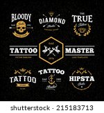 vector set of cool tattoo... | Shutterstock .eps vector #215183713