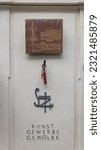 Small photo of Vienna, Austria - 2023-05-19: Memorial plaque to hungarian statesman, politician, political theorist, writer andreformer Stephan Graf Szechenyi (Hungarian: Count Istvan Szechenyi de Sarvar-Felsovidek)