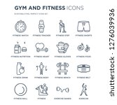 16 linear gym and fitness icons ... | Shutterstock .eps vector #1276039936
