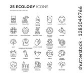 set of 25 ecology linear icons... | Shutterstock .eps vector #1283049766
