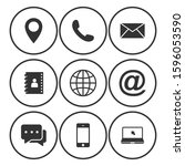 contact us icons. web icon set  ... | Shutterstock .eps vector #1596053590