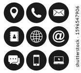 contact us icons. web icon set  ... | Shutterstock .eps vector #1596547906
