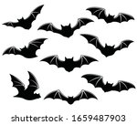 black silhouettes of bats.... | Shutterstock .eps vector #1659487903