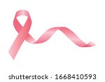 realistic pink ribbon  breast... | Shutterstock .eps vector #1668410593