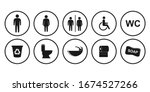 toilet vector icons set  boy or ... | Shutterstock .eps vector #1674527266