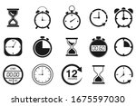 Time And Clock Icon Set....