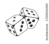 Two Dice Cubes On White...