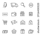set of shopping icons in line... | Shutterstock .eps vector #1916430320