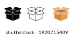 open box icon in 3 types style  ... | Shutterstock .eps vector #1920715409