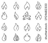 Fire Icons Set In Line Style ...
