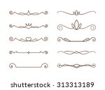 decorative lines  editable  | Shutterstock .eps vector #313313189