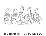 one line drawing of groups of... | Shutterstock .eps vector #1750423610