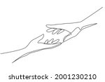 continuous one line drawing two ... | Shutterstock .eps vector #2001230210