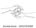 single one line drawing ecology ... | Shutterstock .eps vector #2031953489