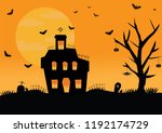 happy halloween. vector... | Shutterstock .eps vector #1192174729