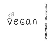 vegan with leaf vector... | Shutterstock .eps vector #1878128869