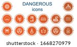 editable 14 dangerous icons for ... | Shutterstock .eps vector #1668270979